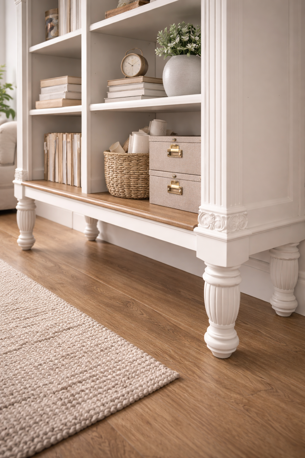 Elegant bookshelf Corner Legs