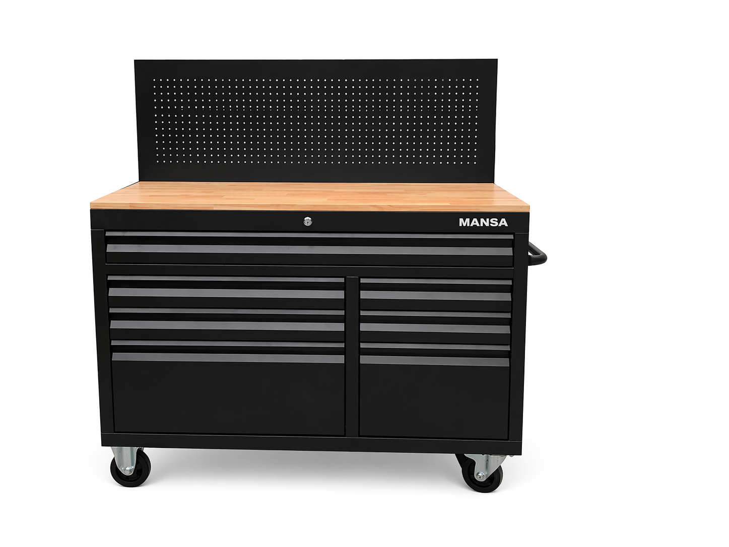 52-in W x 38.25-in H 7 -Drawer Steel Rolling Tool Cabinet ( Black )